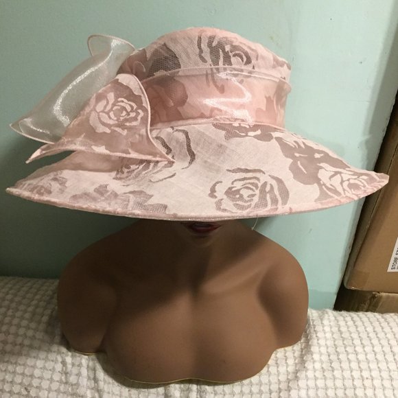 Josette Rose Burnout Oranza Down LtPasPink Hat One Size - Picture 1 of 4